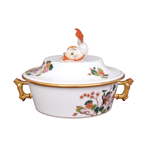 Főzelékestál, delfinfogóval