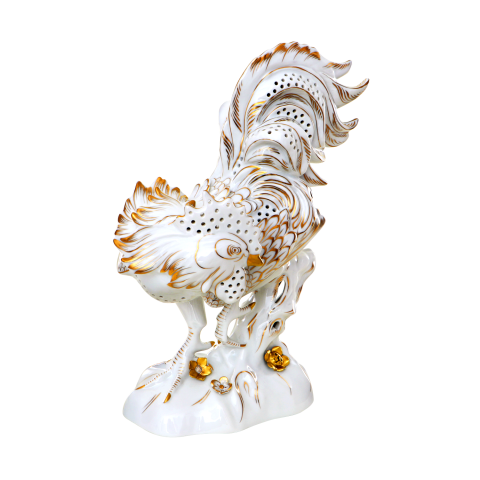 Kakas, egyedi áttöréssel, virágokkal