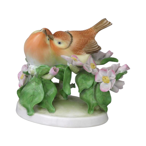 Madárpár, virágos ágon