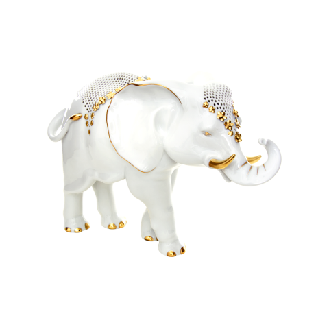 Elefánt, áttört, virágokkal