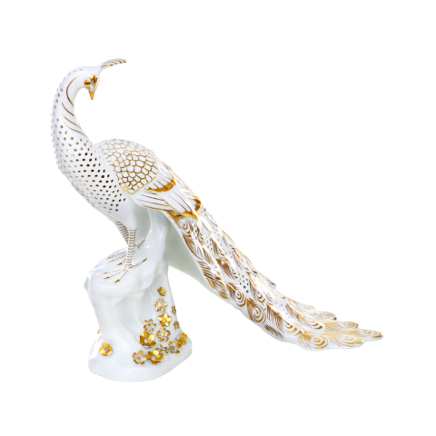 Páva, egyedi áttöréssel,virágokkal