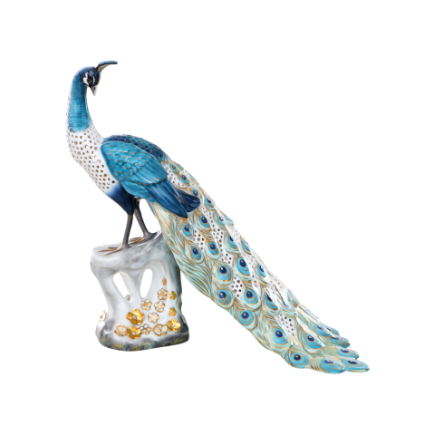 Páva, egyedi áttöréssel,virágokkal