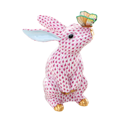 Nyúl, orrán lepkével