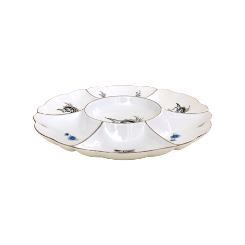 Dísztál, kerek, osztott