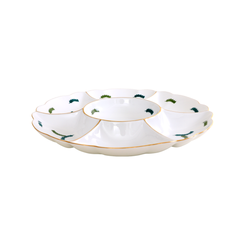 Dísztál, kerek, osztott