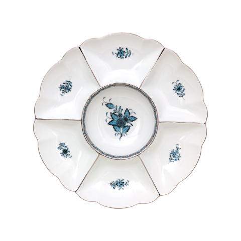 Dísztál, kerek, osztott