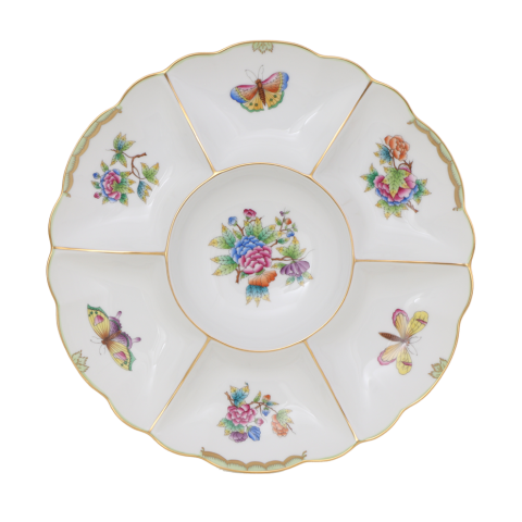 Dísztál, kerek, osztott