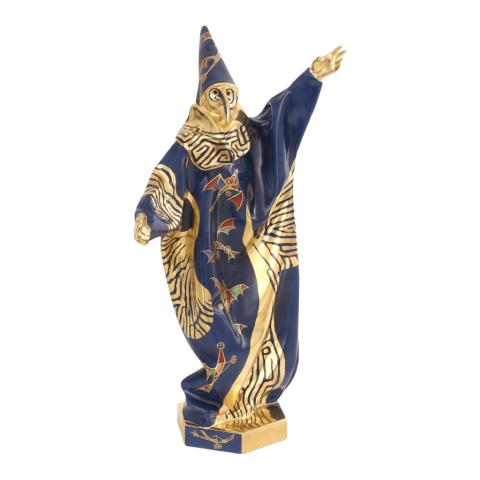 Karneváli férfi, álarcban, hatszög talp